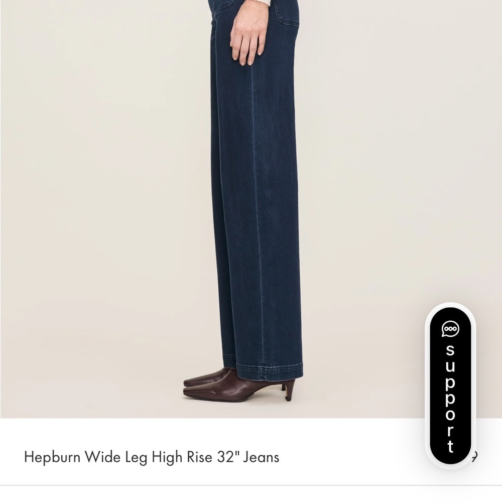 dl1961 hepburn.jeans wide leg high rise vintage 33" blue tide NWT size 30 - Picture 2 of 14